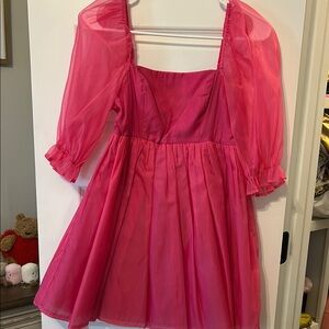 Pink Puff Sleeve Dress